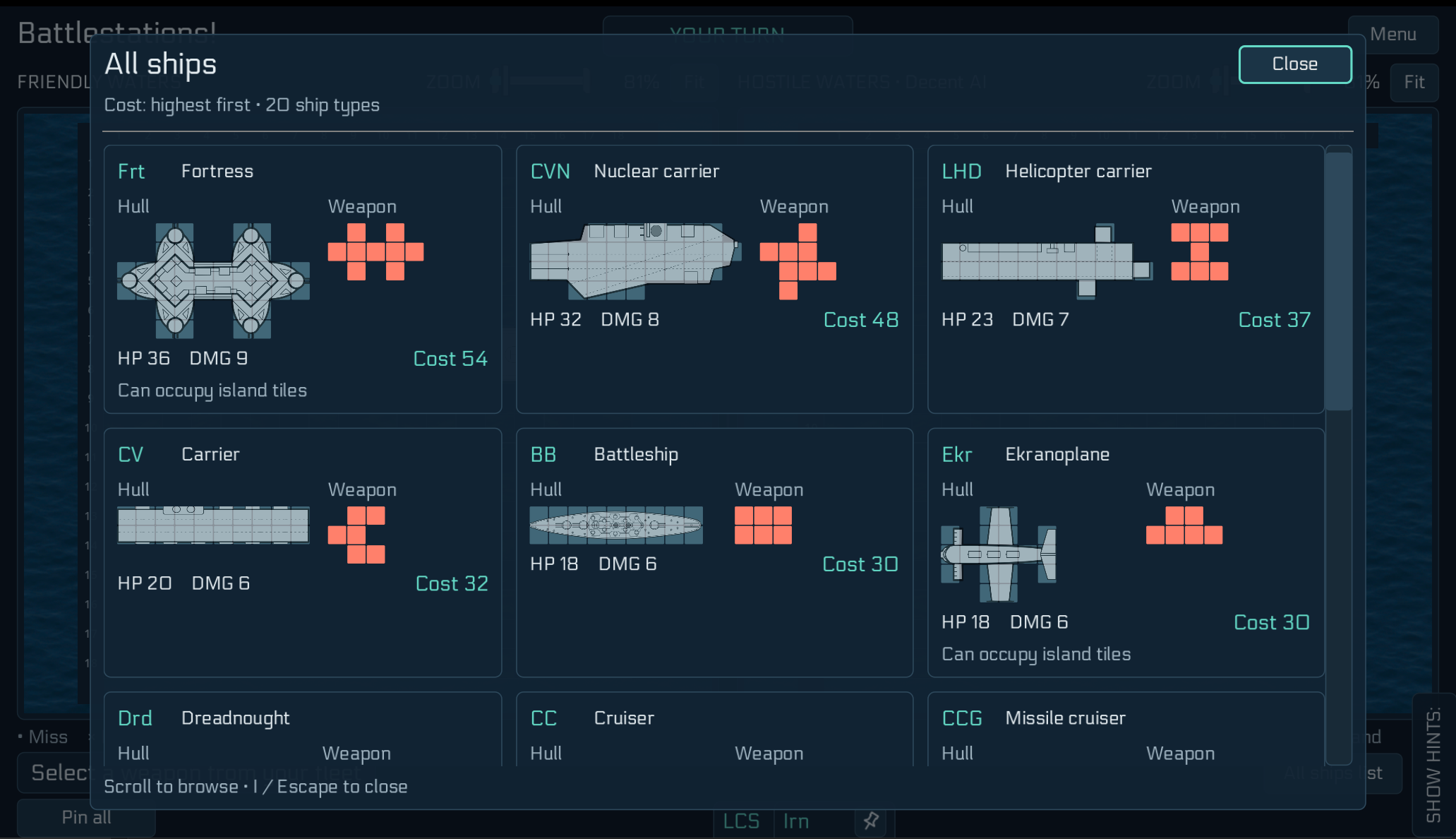 Ship list